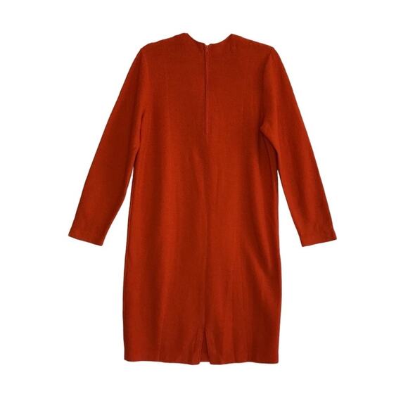 STEVE FABRIKANT VTG Wool Knit Dress 10 Orange Retro Versatile Y2K Rare Made USA - Picture 4 of 12